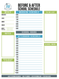 Just 2 Educational Services | Before & After School Schedule